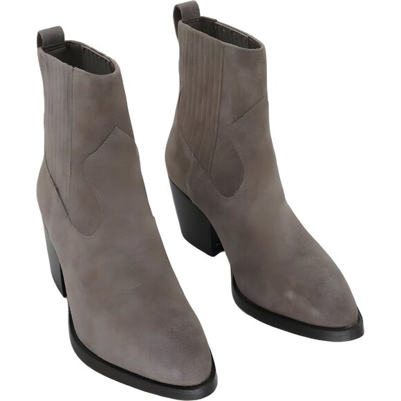Lauren Ralph Lauren Racquel Pointed Toe Bootie Truffle Gray Women's US 8.5M